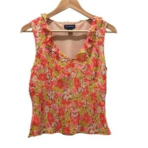 Ann Taylor Silk Tank Floral Babydoll Y2K Size 6